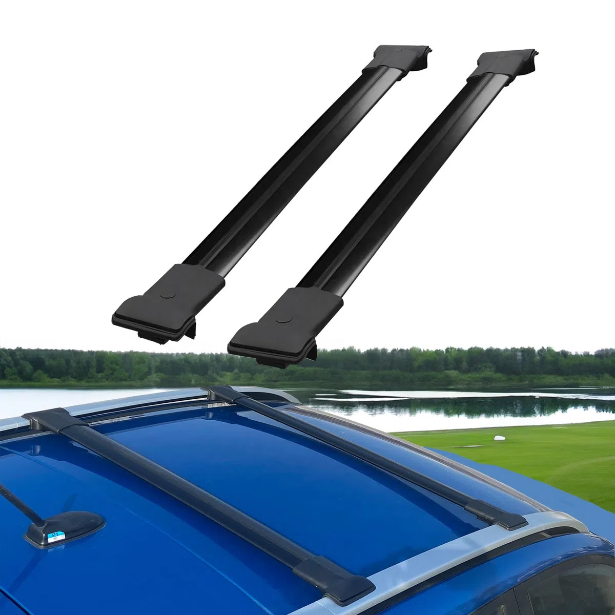 Rekapa-Barre Portatutto Compatibili Con Jeep Renegade 2014-2023 Alluminio Portapacchi Auto Barre Da Tetto Set 2 Pcs Nero