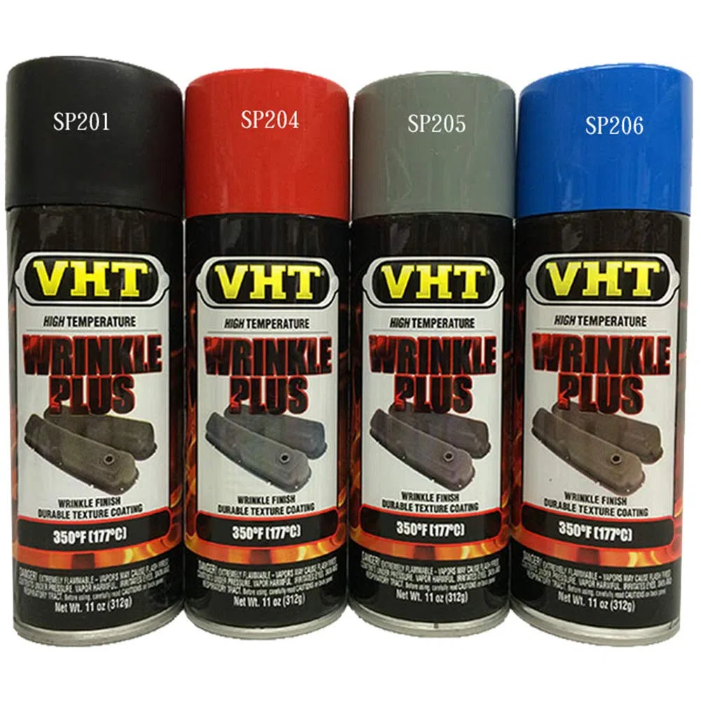 VHT GSP201 - Vernice termoresistente Wrinkle Plus con effetto restringente fino a 177 °C, colore: nero
