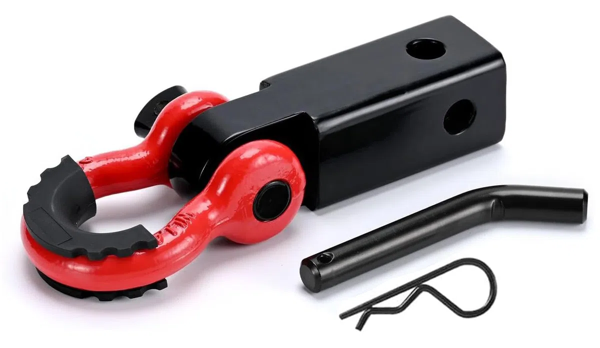 Gancio di Traino Ricevitore 2 Pollici, 3/4" Anello a D Grillo con Perno di Traino Resistente Kit, Recupero Solido per Camion, Jeep e Fuoristrada