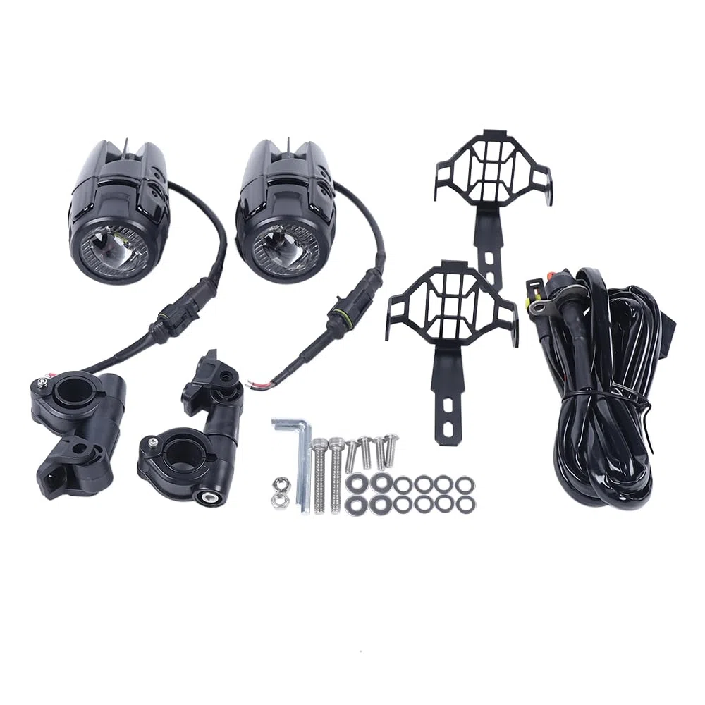 2 x luci a LED per moto fendinebbia fari supplementari luci di marcia compatibili fendinebbia fari supplementari, per BMW R1200GS F800GS, tipo BMW moto universale