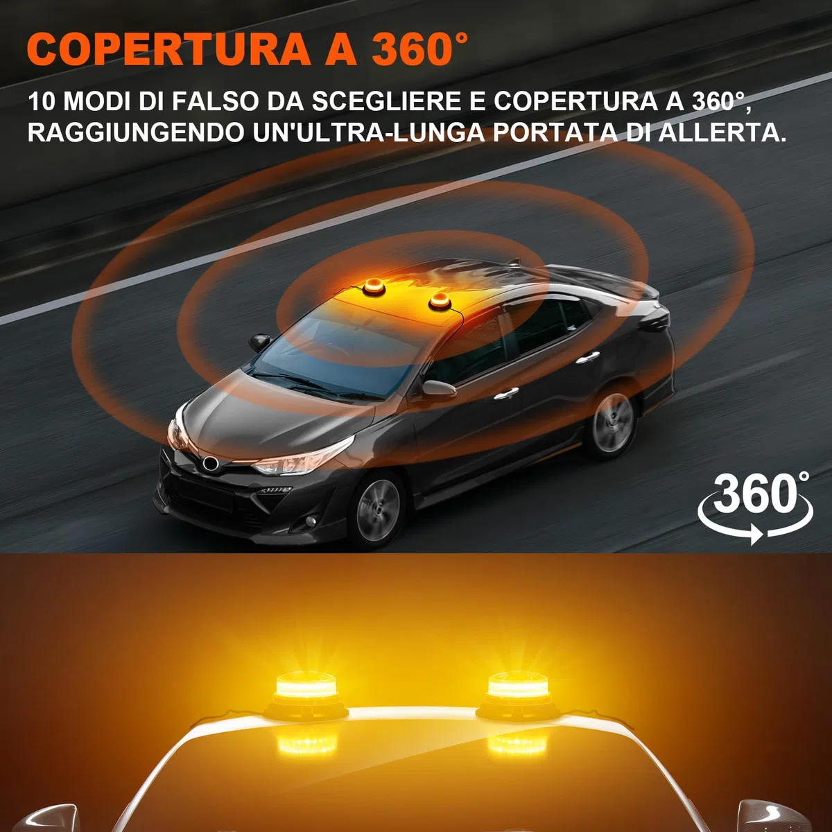 antom lampeggiante led 2 Pezzi, 9-60V lampeggiante trattore con Cavo da 3 Metri e Doppio Interruttore per Carrelli Elevatori, Trattori, Rimorchi, UTV, SUV - Ideale per Cantieri e Traffico Stradale