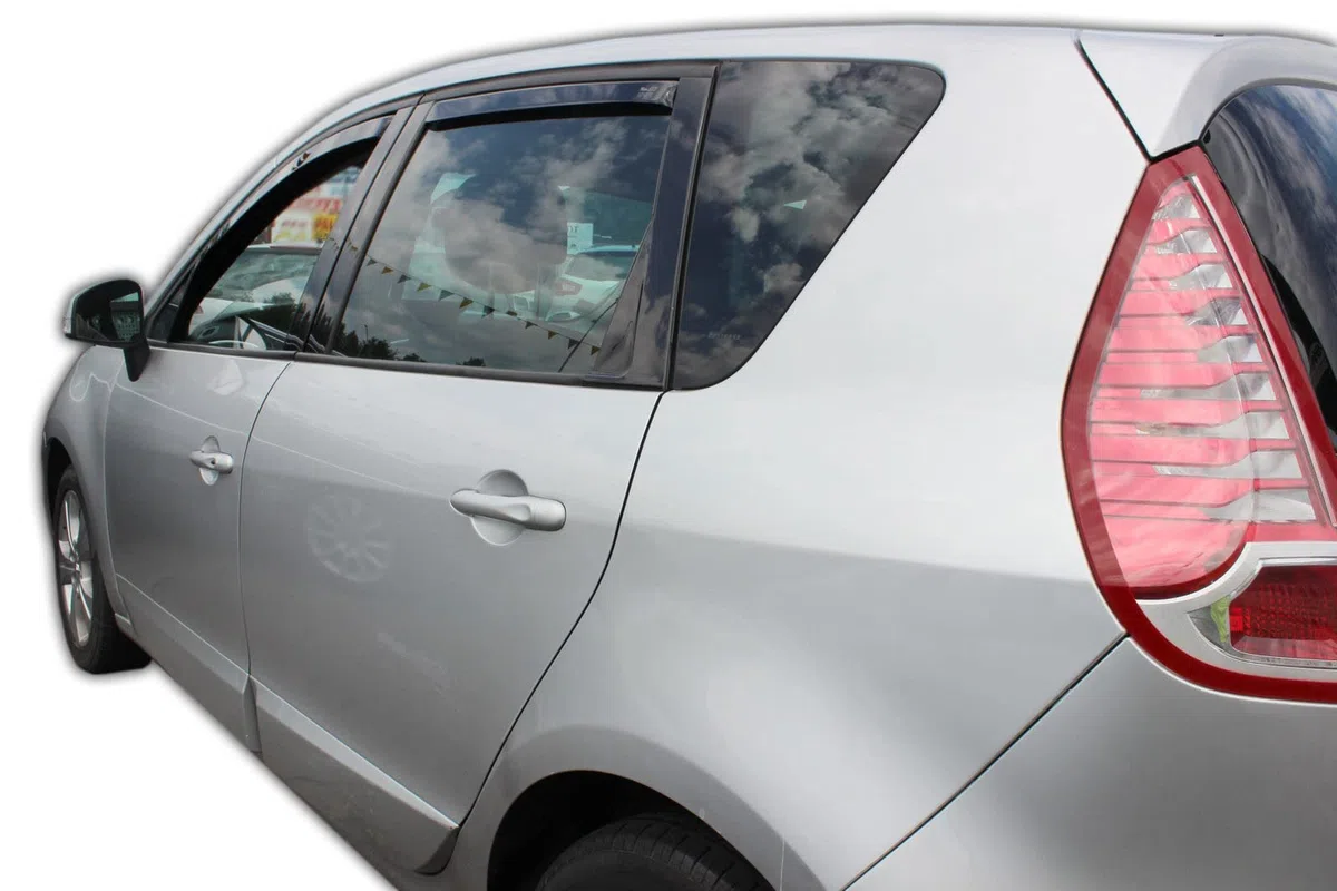 J&J AUTOMOTIVE Deflettori d'Aria per Renault Scenic 3 2009-2016, Set da 4 Pezzi, Nero Fumé Oscurato Heko