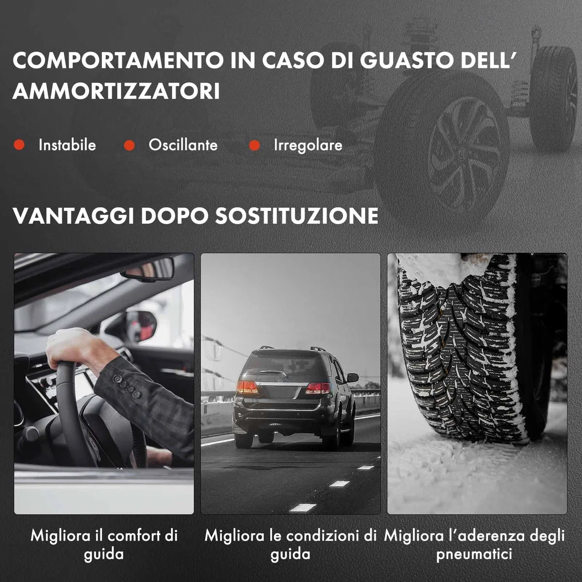 Frankberg 2x Ammortizzatori per sospensioni Ammortizzatori per telaio Anteriore sinistro destro 523mm Pressione del gas Compatibile con 208 I CA CC 208 Furgone/Compatto CR Replace# 9804831180