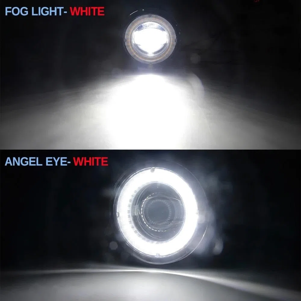 Faro Fanale Proiettore Faro Principale 2 X Per Jeep Per Renegade BU 2015 2016 2017 2018 2019 2020 Auto Anteriore Fendinebbia Gruppo Luce LED Angel Eye Daytime Running Light DRL H11 ( Size : White and