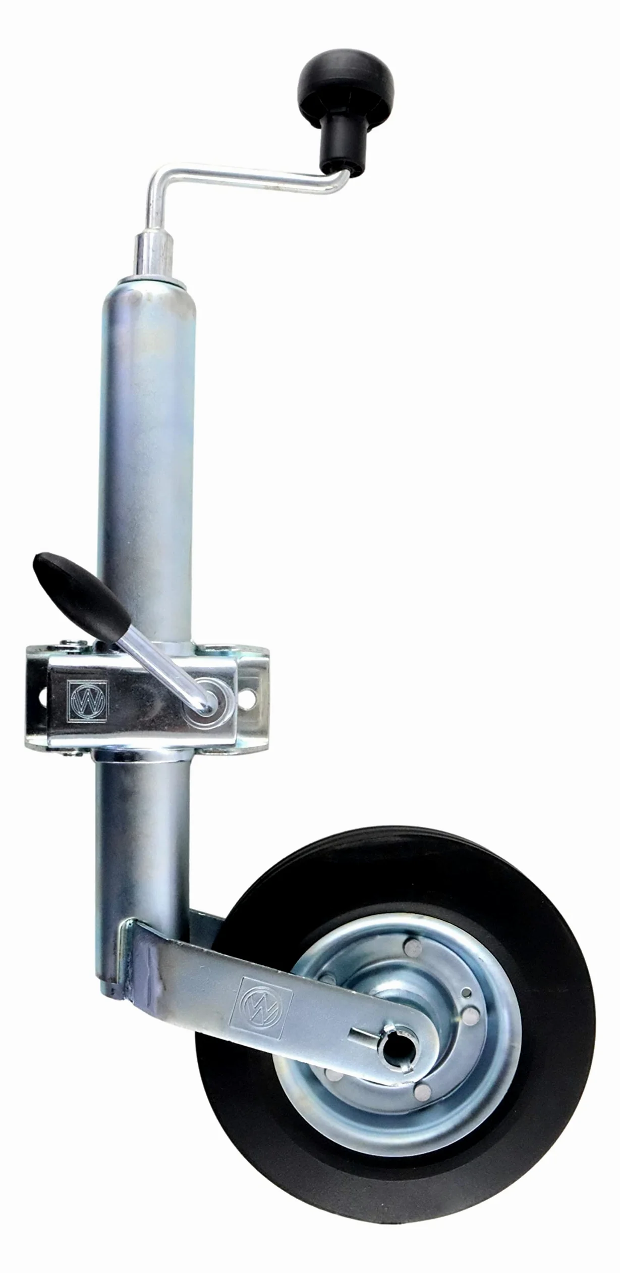 p4U Winterhoff - Ruota da fantino con supporto per rimorchio e roulotte, 150 kg, 48 mm