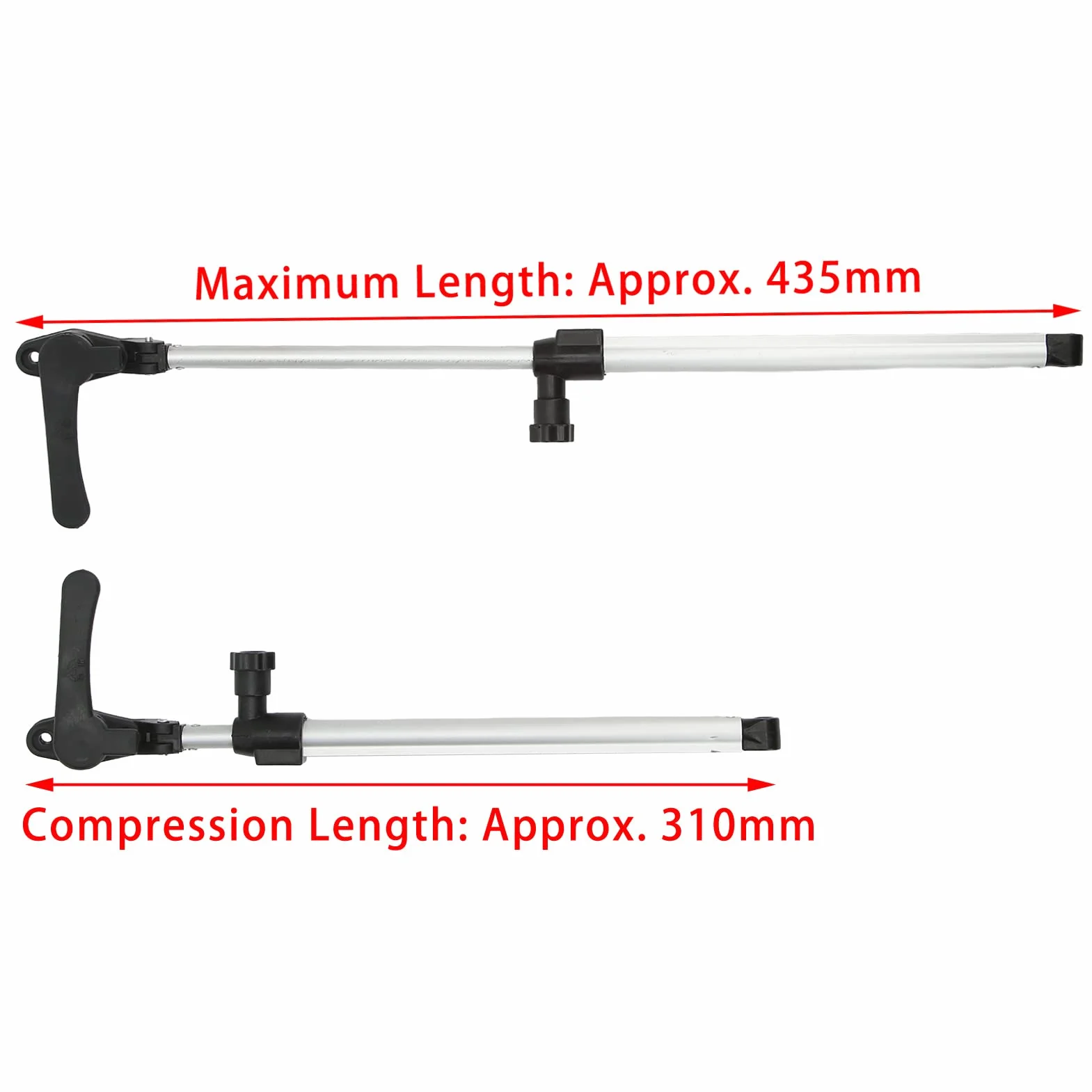 Alzacristalli per Roulotte e Roulotte, Lega di Alluminio Antiossidante 1 Paio di Aste di Supporto per Finestre Telescopiche Resistenti Alla Ruggine 310-435 Mm per Roulotte e Camper