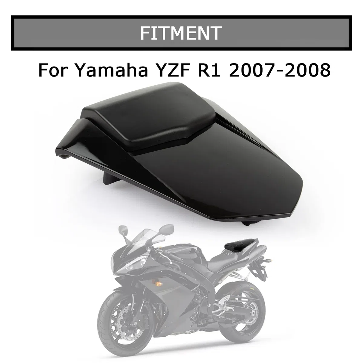 Cofano Carenatura Coperchio Carena Posteriore Per YZF R1 2007-2008 (Nero)