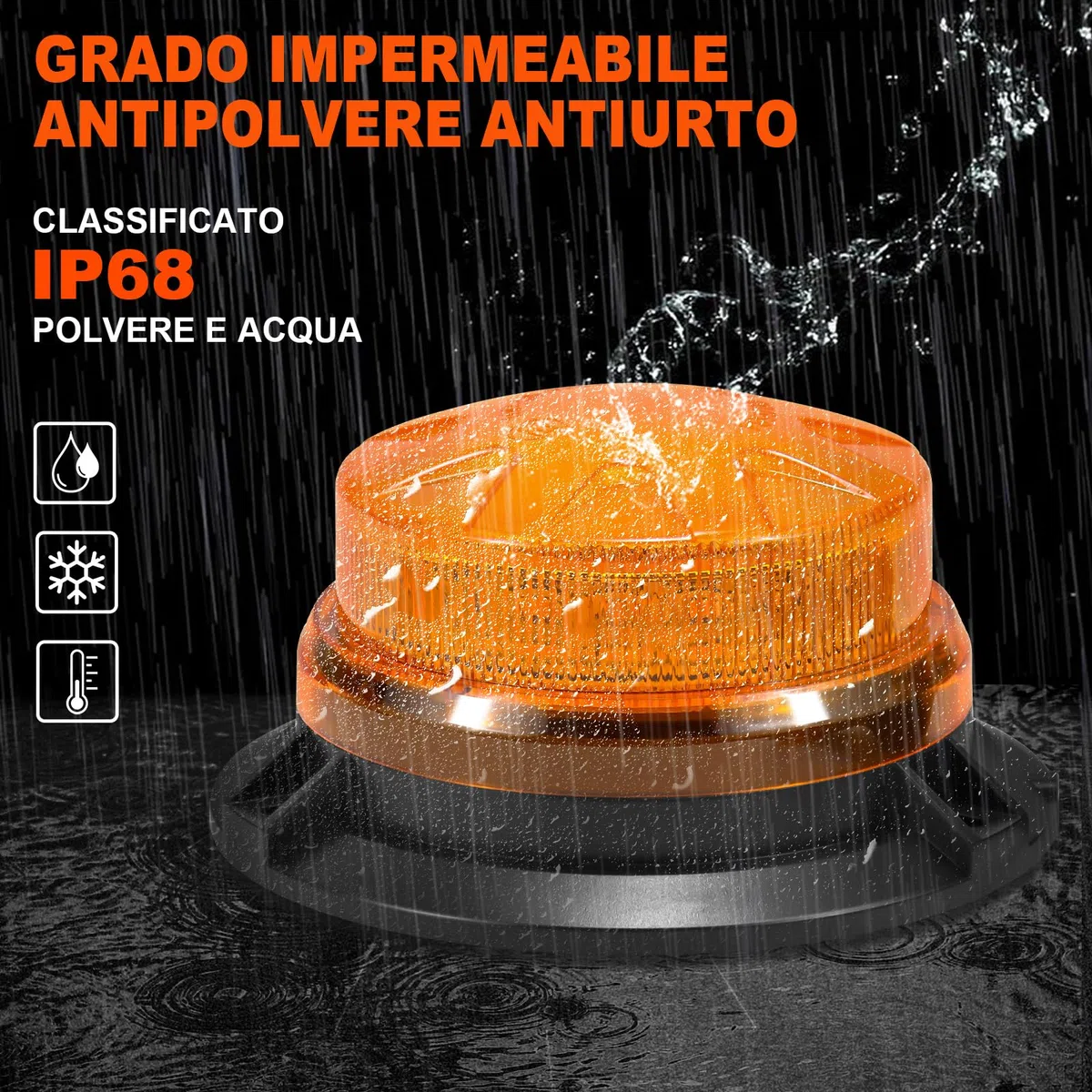 antom lampeggiante led 2 Pezzi, 9-60V lampeggiante trattore con Cavo da 3 Metri e Doppio Interruttore per Carrelli Elevatori, Trattori, Rimorchi, UTV, SUV - Ideale per Cantieri e Traffico Stradale