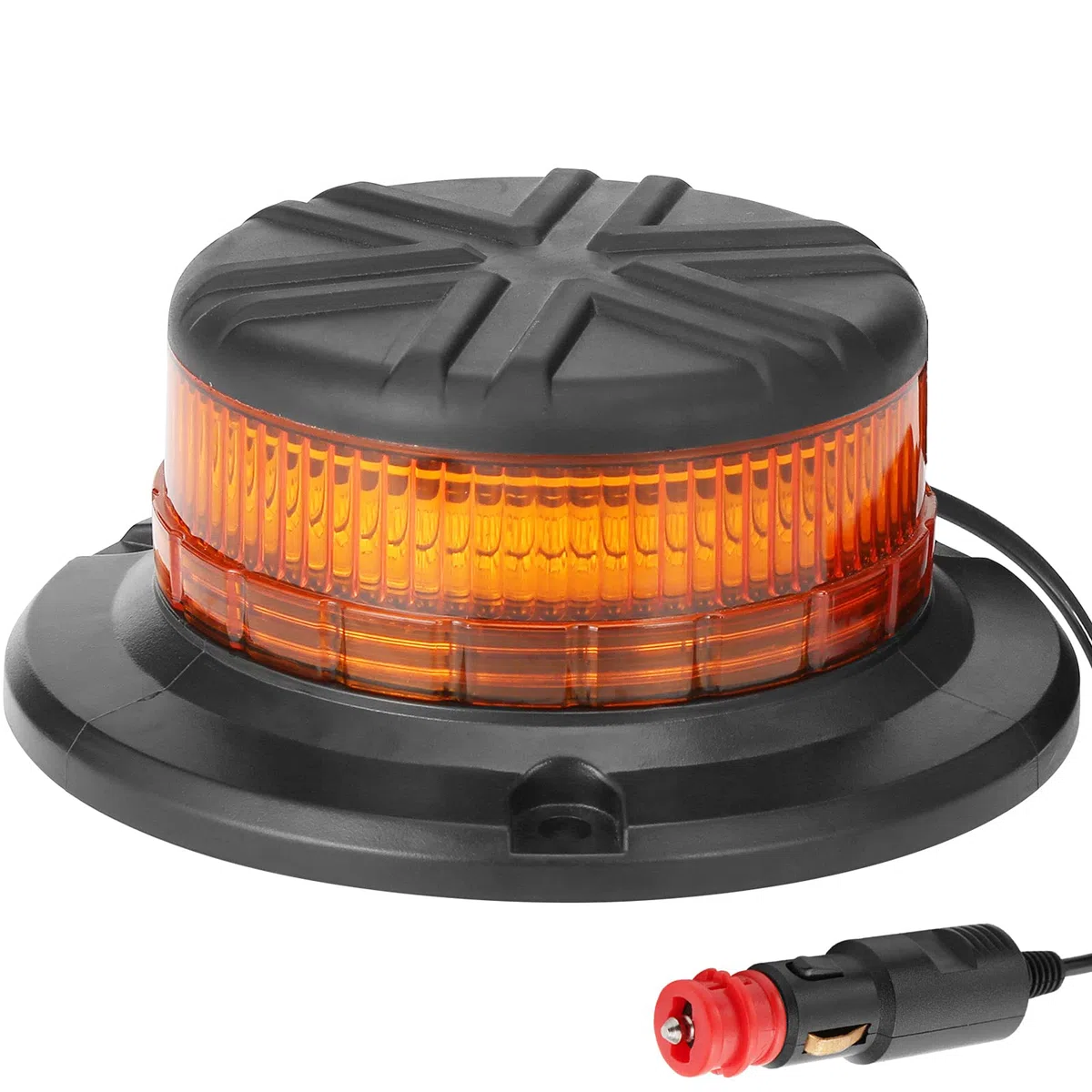 12V/24V LED Girofaro Magnetico Arancione,45LED Lampeggiate Gialla MagneteLED Spia Luminosa Auto Magnetica Accendisigari,LED Luce Lampeggiante e di Emergenza per Trattore Camion ECE R65 R10 E9