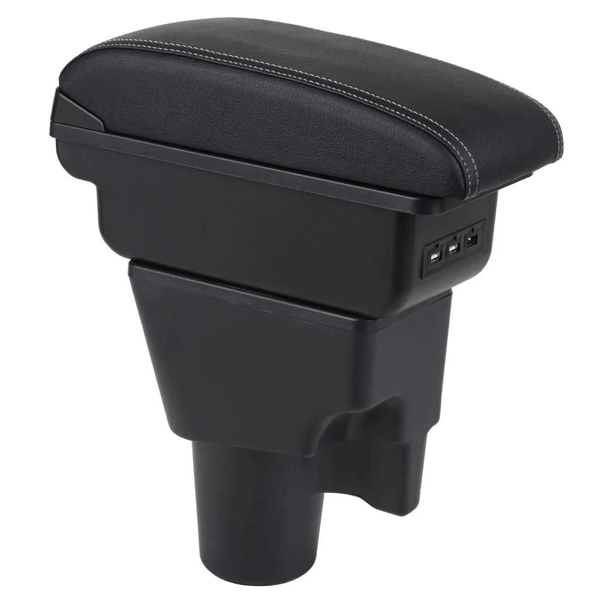 Auto Bracciolo Compatible with Kia Picanto 3X-Line Bracciolo Console Centrale Braccioli Poggiabraccio Braccio Vano Portaoggetti Doppio Spazio di Archiviazione Pelle Nera