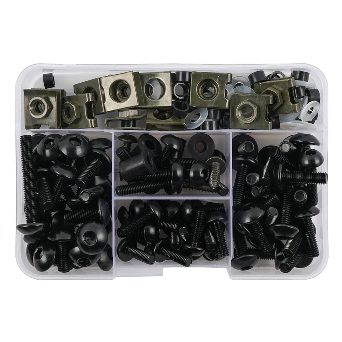 Compatibile con per Ninja 650 per Ninja Zx6r per Vulcan S 650 Moto Viti Dado Carenatura Protector Bulloni Kit Vite di Fissaggio Viti per Moto carrozzeria(Black)
