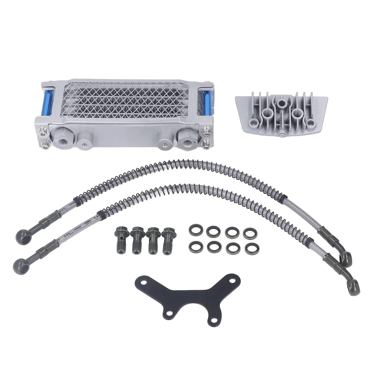HERCHR Dispositivo di Raffreddamento Dell'olio per Moto, Universale Set di Radiatori per Olio Motore, Sistema di Raffreddamento, Kit di Ricambio per 125, 50cc, 150cc, Dirt Pit Bike