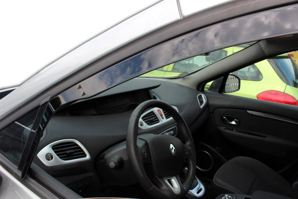 J&J AUTOMOTIVE Deflettori d'Aria per Renault Scenic 3 2009-2016, Set da 4 Pezzi, Nero Fumé Oscurato Heko