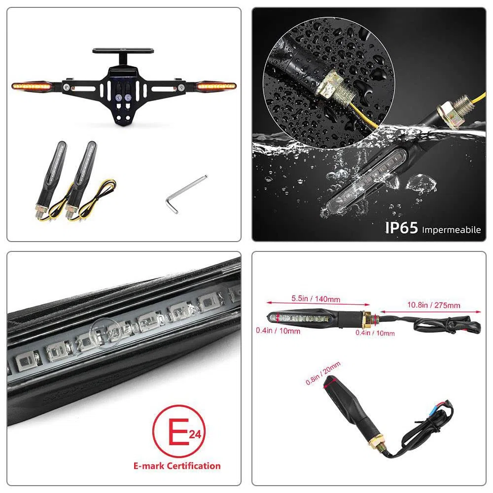 Motociclo CNC Supporto per Targa Portatarga con Luce A LED Luce per Motocicletta Porta Targa, per Ducati Monster 620/696/796/821/1200 DIAVEL Regolabile Accessori