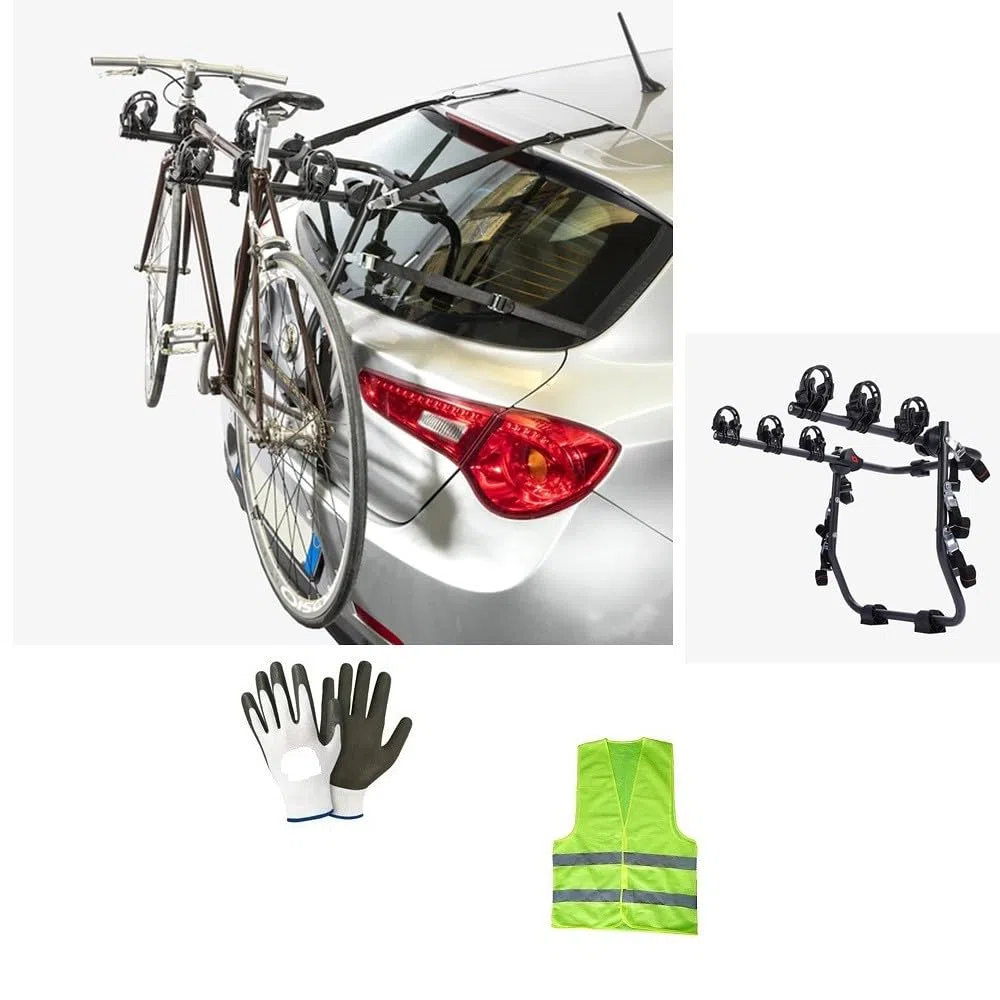 COMPATIBILE CON ALFA ROMEO Giulietta 5P per anno 10 al 20 X PORTABICI POSTERIORE PER AUTO PORTA BICICLETTE PER BAULE COFANO SUPPORTO PER 3 BICI REGOLABILE MAX 45KG