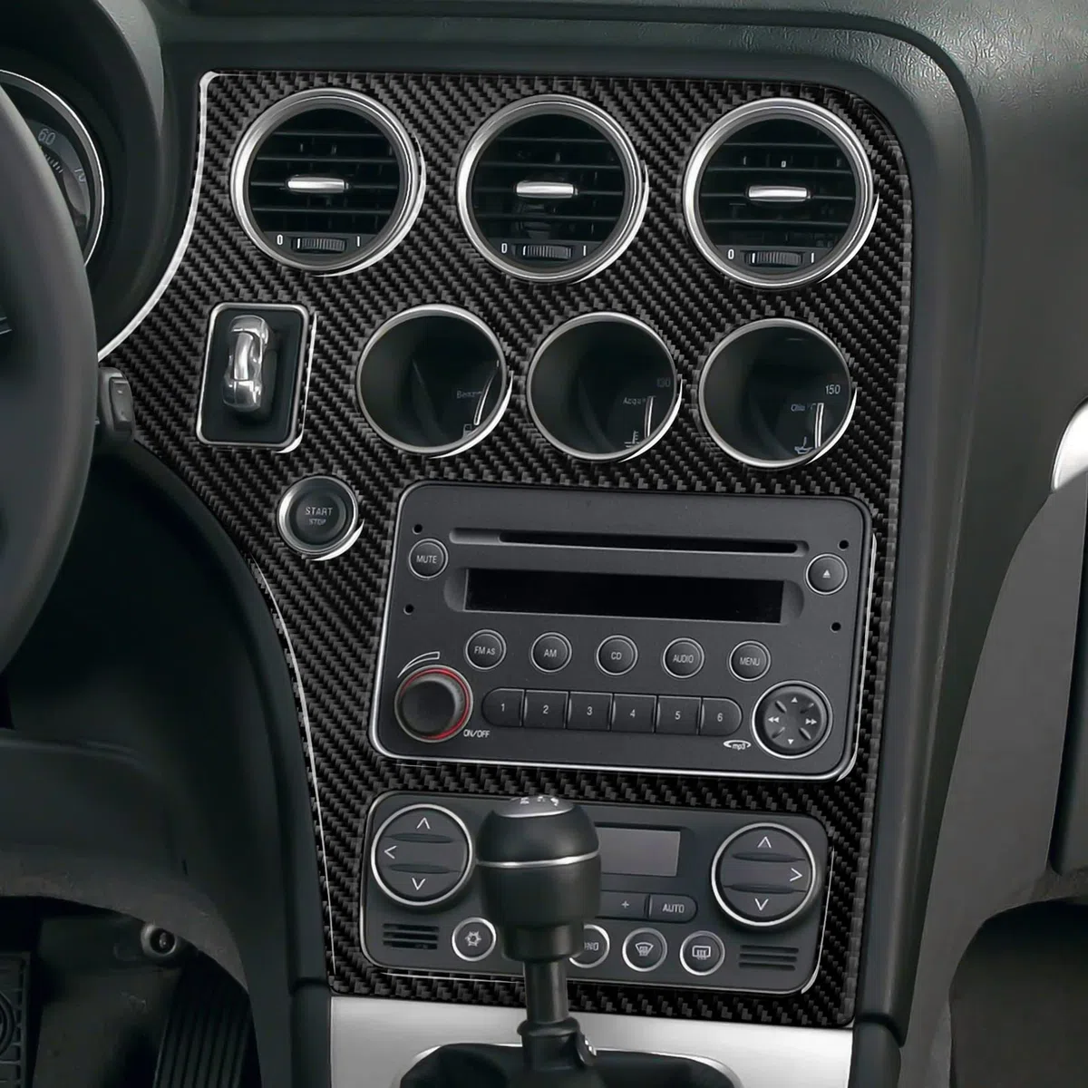 Autoadesivo CD Trim Fibra di Carbonio Trim Compatibile con Alfa Romeo 159 939 2004 2005 2006 2007 2008 2009 2010 2011 Accessori interni
