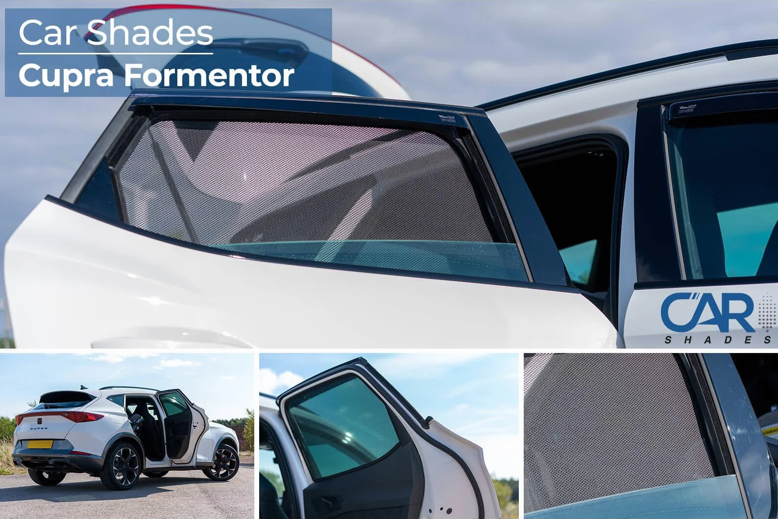 Set di Car Shades (Porte Laterali Posteriori) Compatibile con Cupra Formentor 2020- (2-Parti) Tendine Parasole su Misura