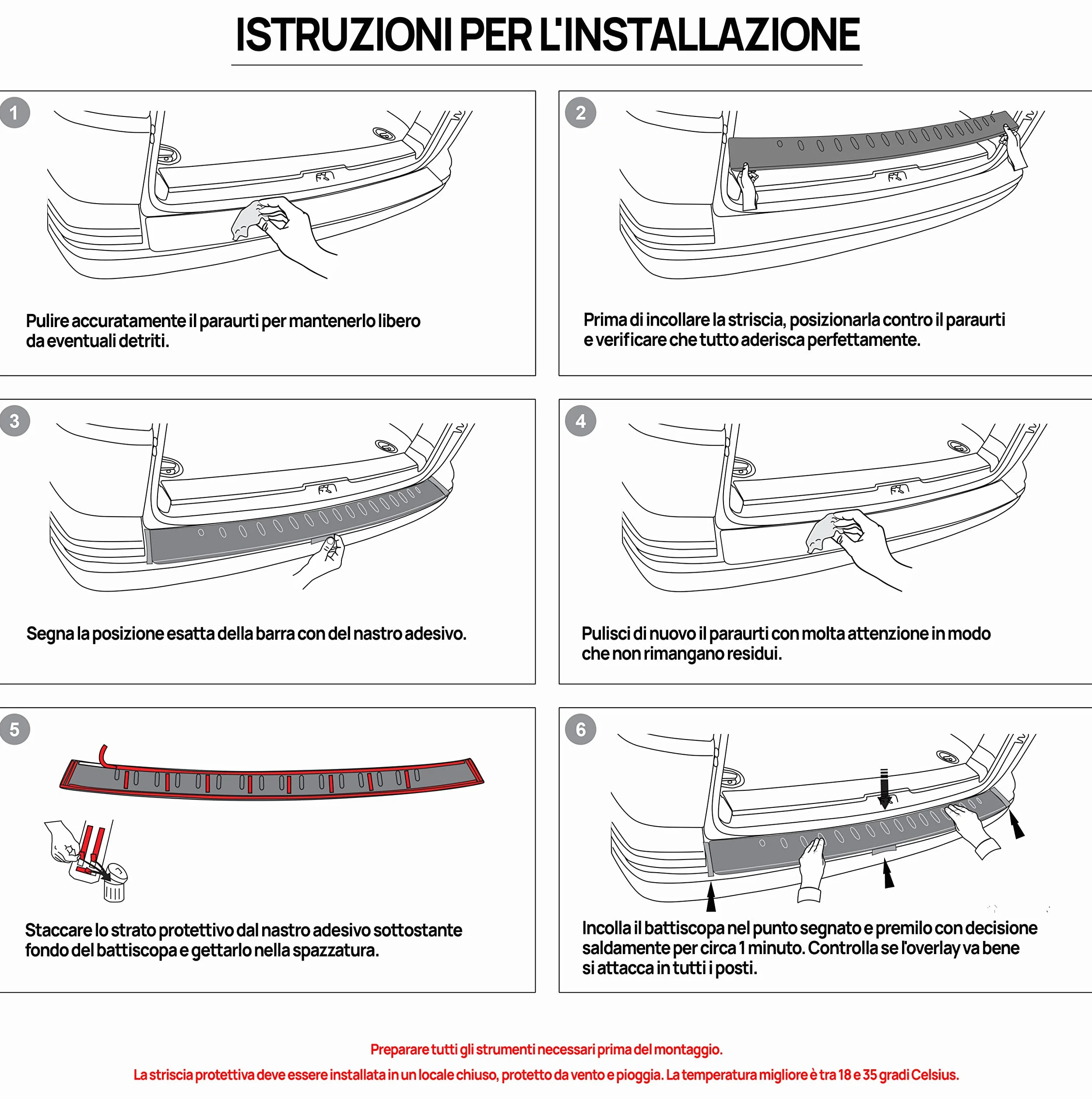 Chromemaster | Protezione paraurti Posteriore | Compatibile con Opel Combo dal 2019- | Acciaio INOX lucido/cromato | Protezione paraurti protegge la vernice del paraurti dai graffi