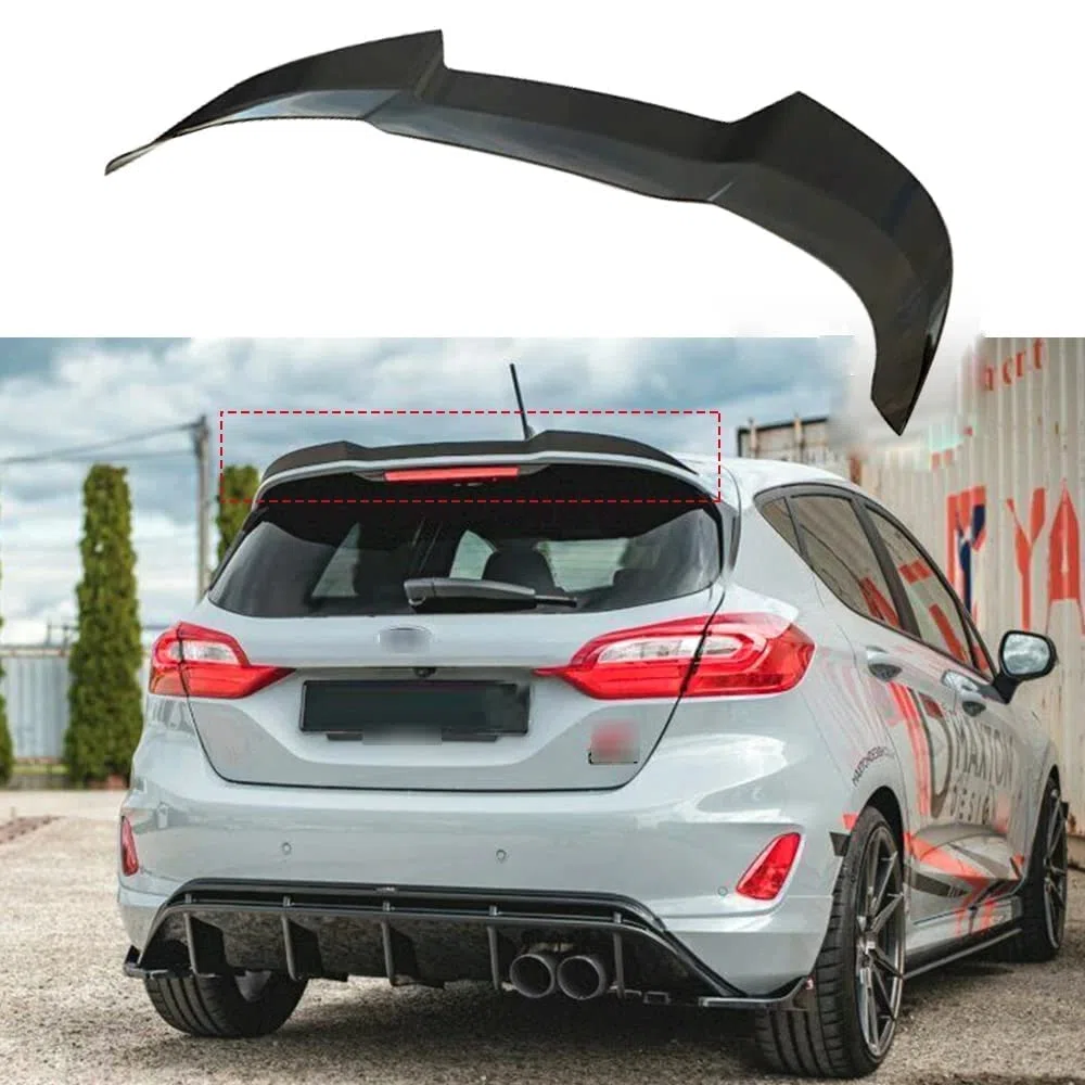 Fibra Posteriore Tronco Spoiler per F-ORD Fiesta ST MK8 2018 2019 2020, Spoiler Posteriore Labbro Bagagliaio Parti Aerodinamiche Esterne Auto Trunk Wing Accessori