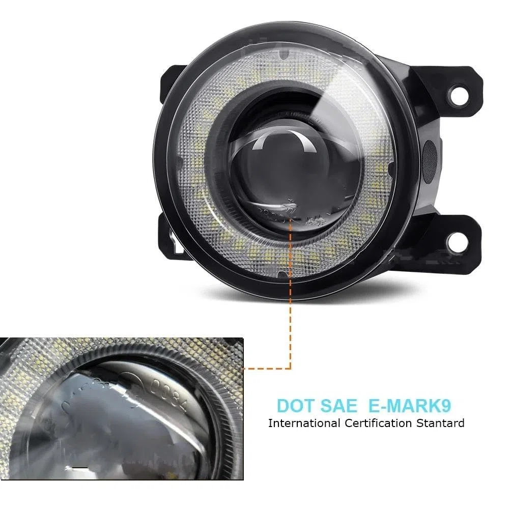 Faro Fanale Proiettore Faro Principale 2 X Per Jeep Per Renegade BU 2015 2016 2017 2018 2019 2020 Auto Anteriore Fendinebbia Gruppo Luce LED Angel Eye Daytime Running Light DRL H11 ( Size : White and
