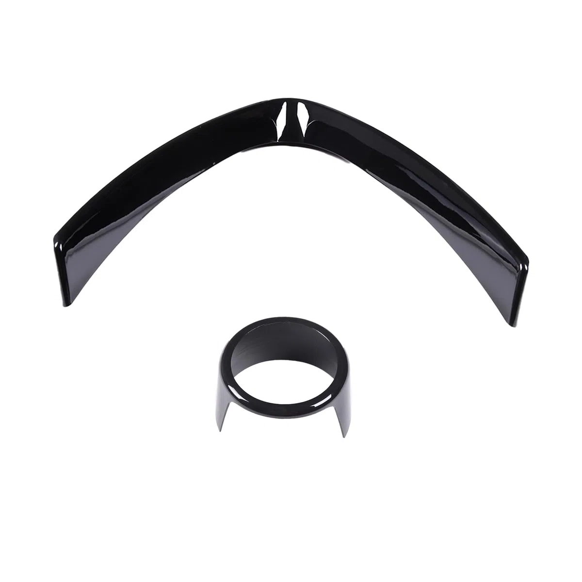 2 coperture decorative per griglia anteriore dell'auto, in plastica ABS, compatibili con Alfa Romeo Stelvio 2017-2020, accessori esterni (nero lucido)