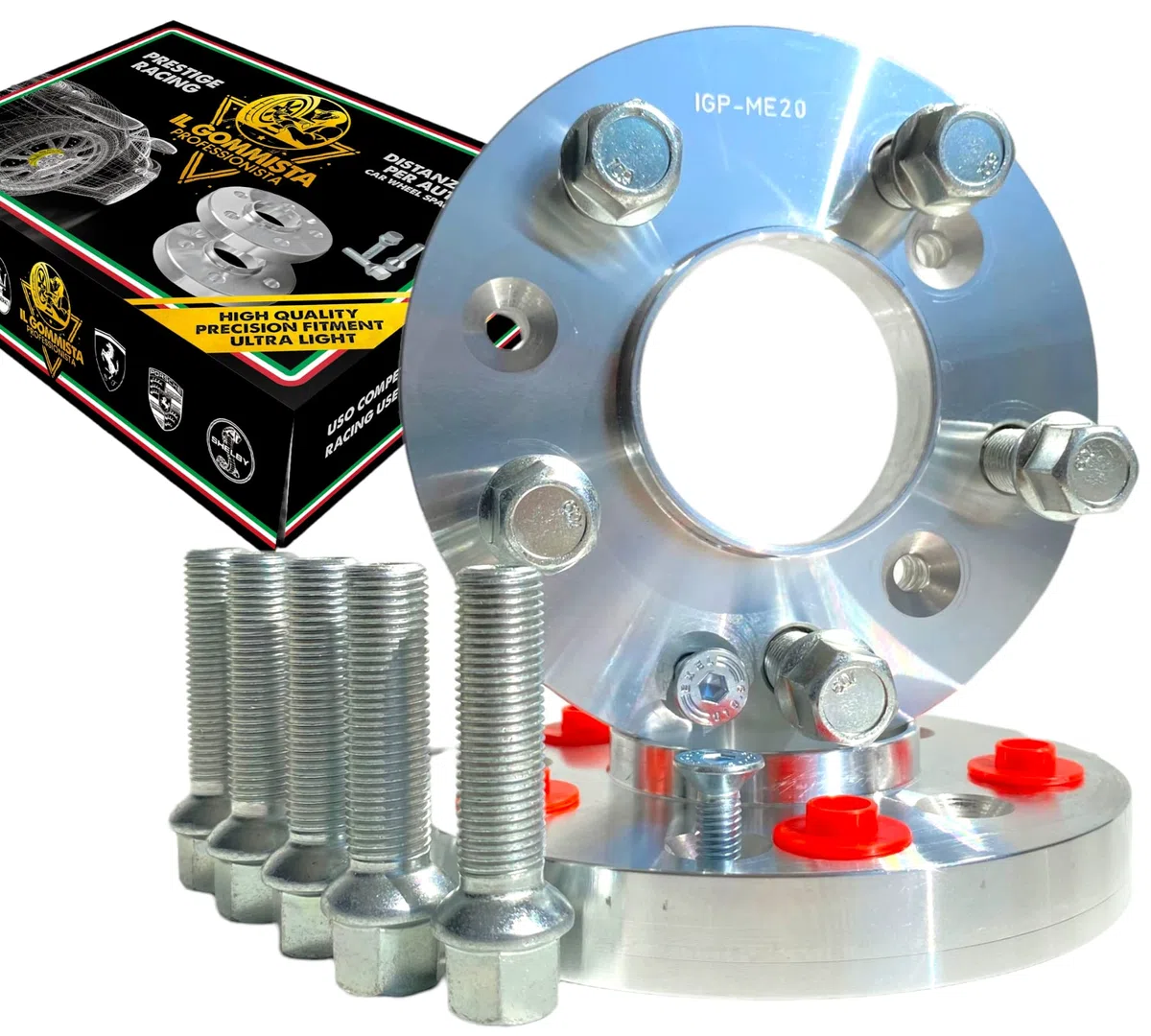 IGP 2 Distanziali Ruote 20 mm Compatibili con Audi A4 S4 RS4 Type B8 B9 + Audi A5 S5 RS5 Type 8F F5 + 10 bulloni in Acciaio