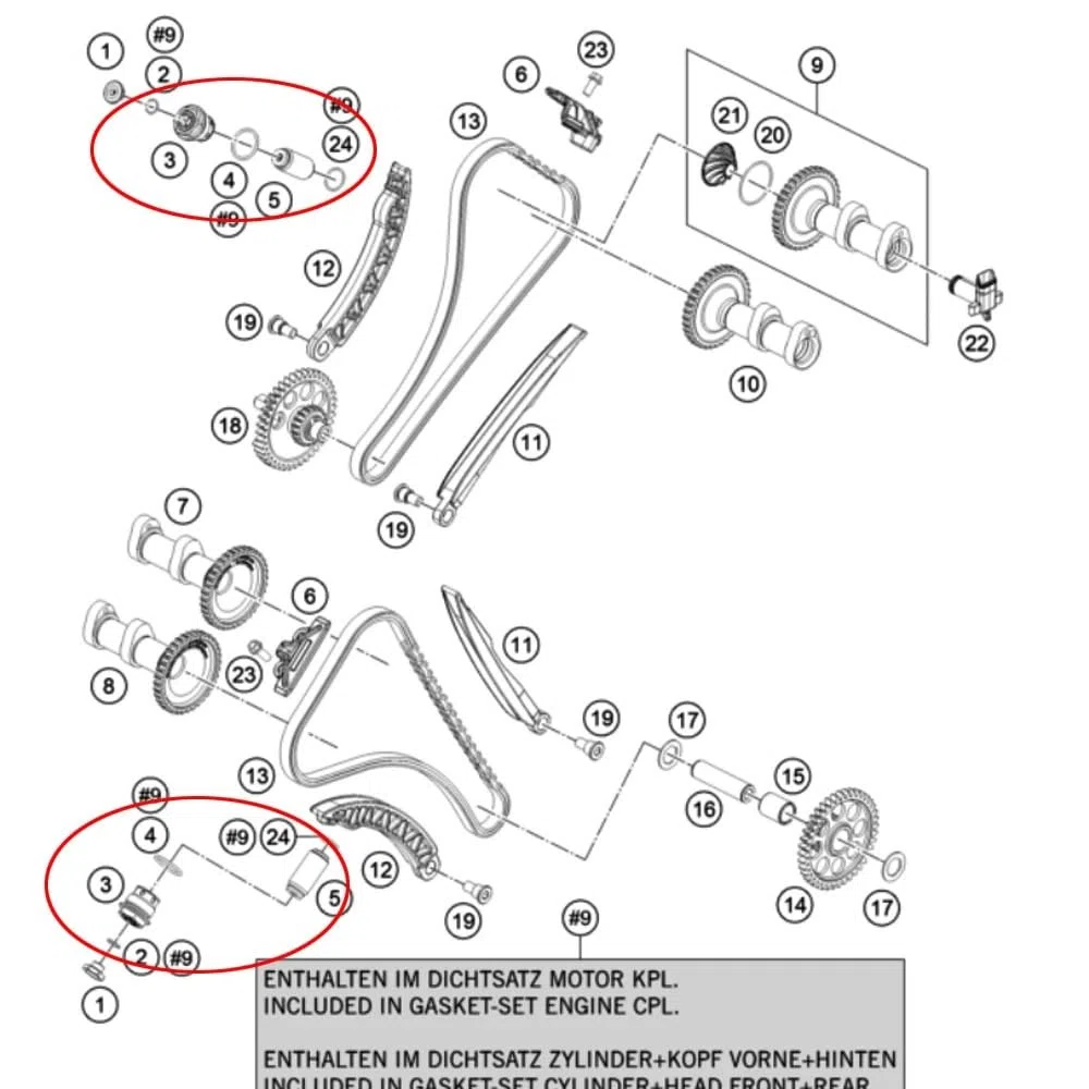 1 pz tendicatena manuale regolatore catena di distribuzione for KTM 790 890 Duke ADV 1050 1090 1190 Adventure 1290 SuperDuke/ADV/R/S(Orange)