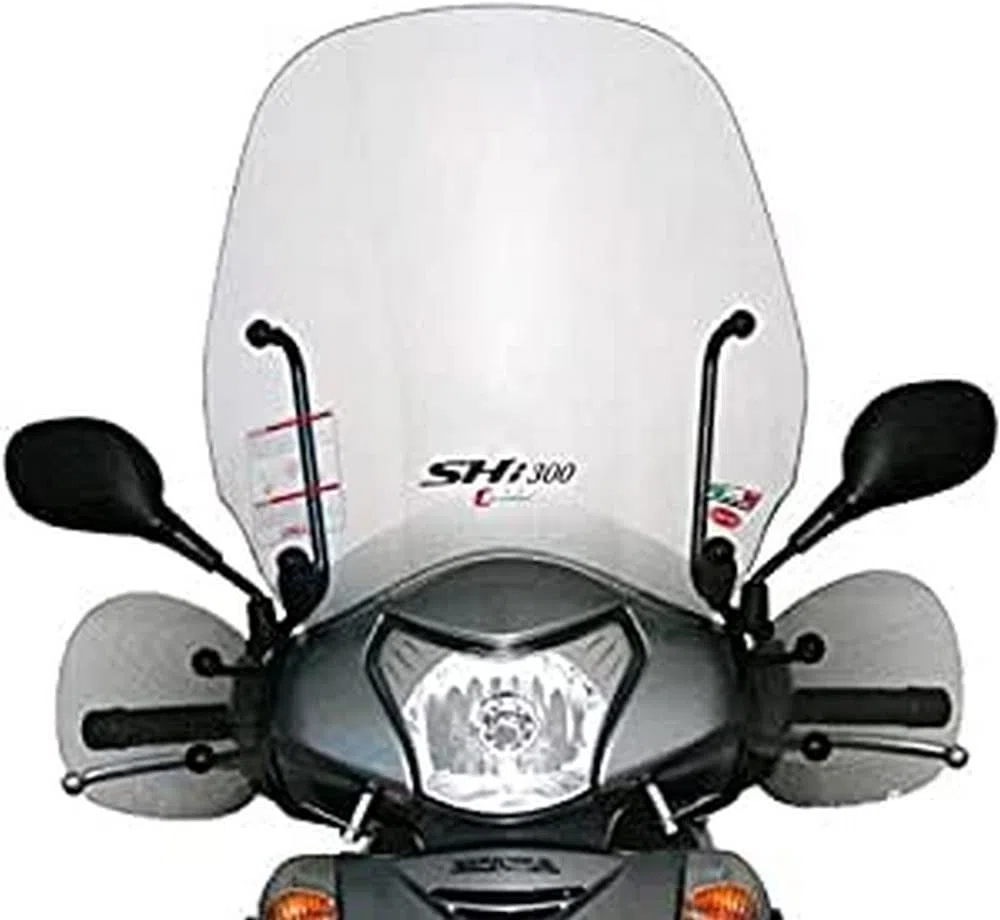 FACO Parabrezza ODT Nero Compatibile con Mani e Aste, Compatibile con Honda SH ABS 300 2007-2010, Installazione [IN] in-channel, Specifico per Motocicletta