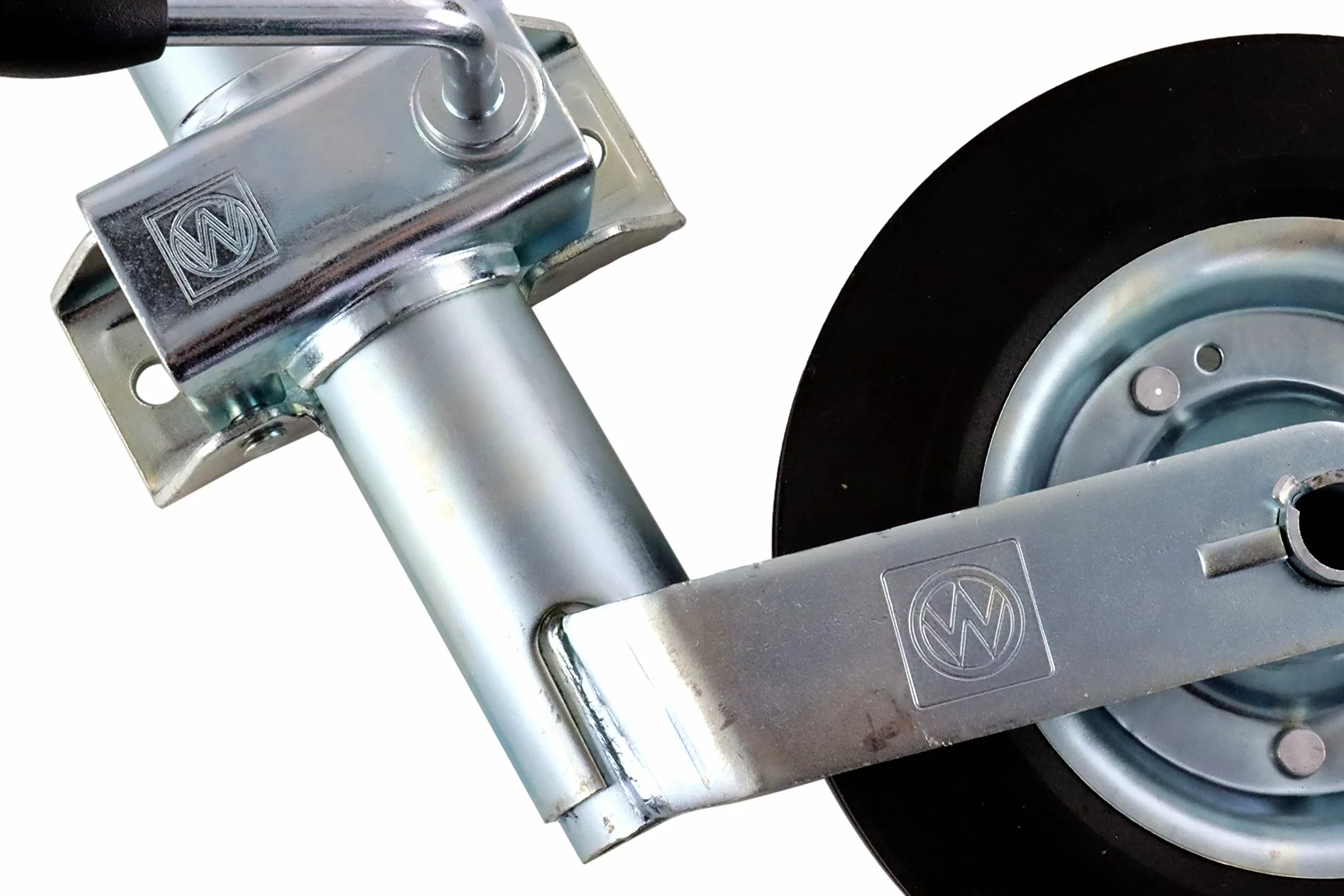 p4U Winterhoff - Ruota da fantino con supporto per rimorchio e roulotte, 150 kg, 48 mm