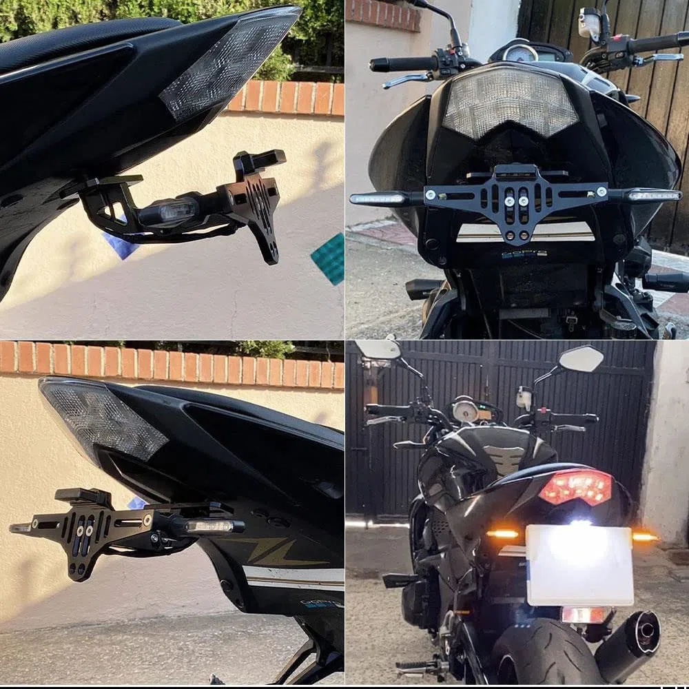 Motociclo CNC Supporto per Targa Portatarga con Luce A LED Luce per Motocicletta Porta Targa, per Ducati Monster 620/696/796/821/1200 DIAVEL Regolabile Accessori