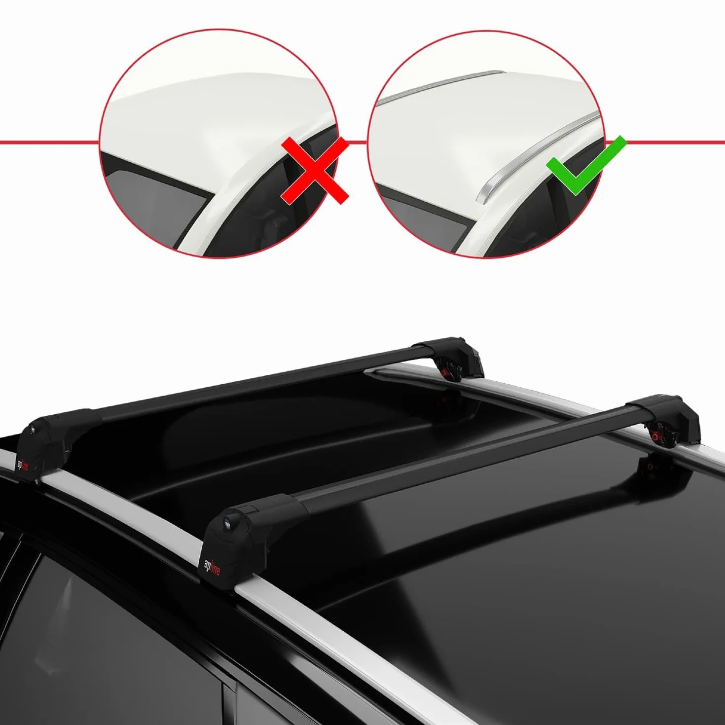 Compatibile con Renault Kadjar 2015-2022 Modello ACE-2 Barre Tetto Portapacchi Auto Barre Portatutto Nero Alluminio 2 Barre