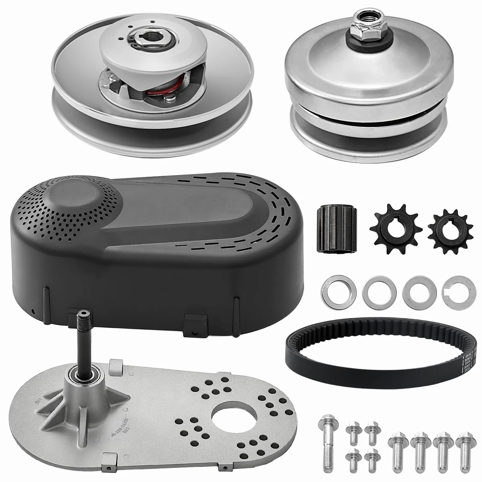 VEVOR Frizione di Trasmissione Motore da 2-8 CV, Frizione di Trasmissione Resistenza da 2000 giri/min con Ruote dal Design Asimmetrico Cinghia in Gomma, Frizione con Accessori per Motore Veicoli