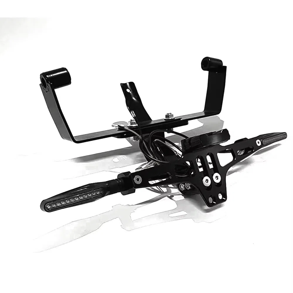 Fit Italjet Dragster 200 / 250i / 125/400 License Plate Bracket Turn Signal Bracket License Plate Lamp for Italjet Dragster (Black)